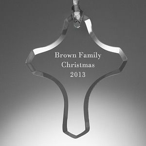 Personalized Christmas Ornament   Glass Cross