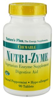 Natures Plus   Nutri Zyme Chewable Digestive Aid Peppermint   90 Chewable Tablets