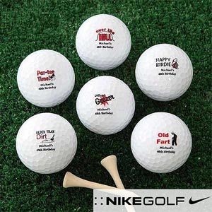 Over The Hill Personalized Birthday Golf Balls   Nike Mojo