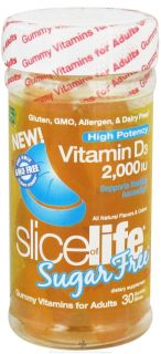 Hero Nutritional Products   Slice of Life Sugar Free with Vitamin D3 Adult Gummy Vitamins 2000 IU   30 Gummies