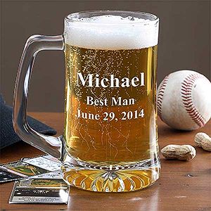 Personalized Glass Beer Mug In Wedding Party Designs