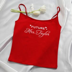 Red Personalized Ladies Camisole   Future Mrs Design