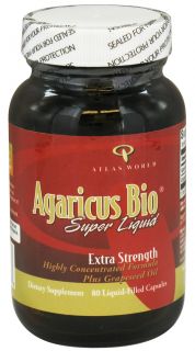 Atlas World   Agaricus Bio Super Liquid Extra Strength   80 Liquid Filled Capsules