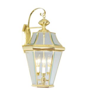 Georgetown 3 Light Outdoor Wall Lights in Polished Brass 2361 02