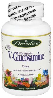 Paradise Herbs   V Glucosamine 750 mg.   60 Vegetarian Capsules
