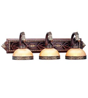 Seville 3 Light Bathroom Vanity Lights in Palacial Bronze With Gilded Accents 8533 64