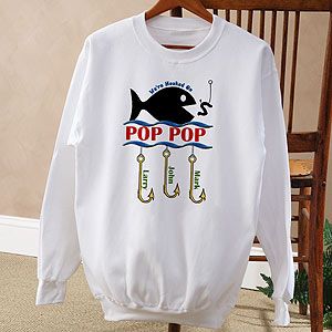 Personalized Sweatshirt   Hooked On You Fish Design