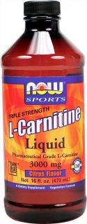 NOW Foods   L Carnitine Liquid Triple Strength Citrus Flavor 3000 mg.   16 oz.