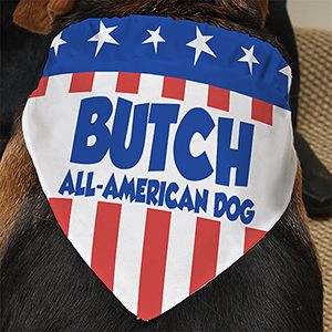 Personalized Dog Bandanas   Patriotic American Flag