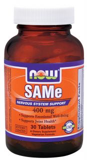 NOW Foods   SAMe Vegetarian Enteric Coated 400 mg.   30 Tablets
