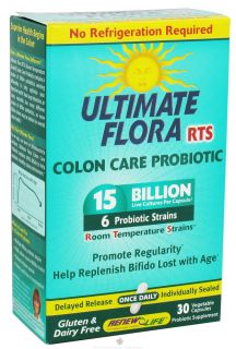 ReNew Life   Ultimate Flora RTS Colon Care Probiotic 15 Billion   30 Vegetarian Capsules