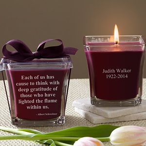 Personalized Memorial Candles   In Memory   Mulberry