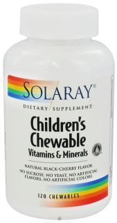 Solaray   Childrens Chewable Vitamins & Minerals Natural Black Cherry Flavor   120 Chewable Wafers