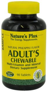 Natures Plus   Adults Chewable Multi Vitamin & Mineral Natural Pineapple   90 Chewable Tablets