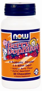 NOW Foods   BerryDophilus 4 Probiotic Strains Berry   60 Chewables