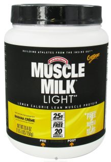 Cytosport   Muscle Milk Genuine Light Lower Calorie Lean Muscle Protein Banana Creme   26.4 oz.