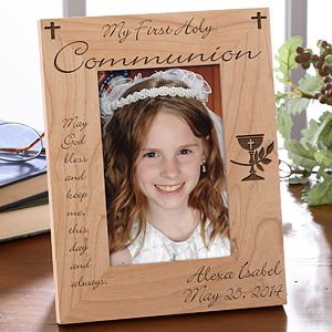 Personalized First Communion Picture Frame   Blessed Sacrament   Vertical