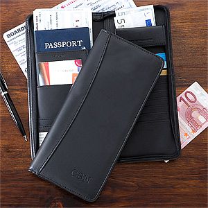 Personalized Travel Ticket Case   Black