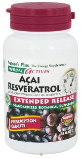 Natures Plus   Herbal Actives Acai Resveratrol Extended Release   30 Vegetarian Tablets