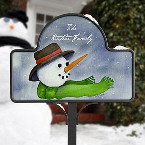 Personalized Snowman Christmas Yard Sign