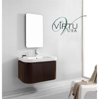 Virtu USA Marvella 36 Single Sink Bathroom Vanity Set   Walnut