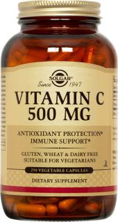 Solgar   Vitamin C 500 mg.   250 Vegetarian Capsules