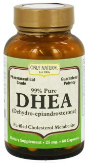 Only Natural   DHEA 99% Pure 25 mg.   60 Capsules