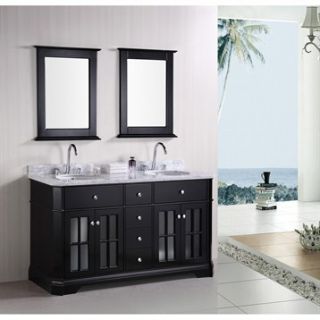 Design Element Imperial 60 Double Sink Bathroom Vanity   Espresso