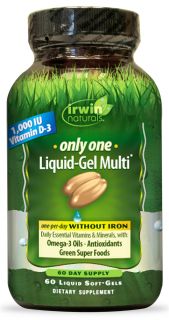 Irwin Naturals   Only One Liquid Gel Multi without Iron   60 Softgels