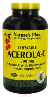 Natures Plus   Chewable Acerola C Complex 500 mg.   150 Chewable Tablets