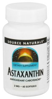 Source Naturals   Astaxanthin Antioxidant Carotenoid 2 mg.   60 Softgels