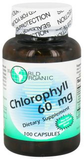 World Organic   Chlorophyll Caps 60 mg.   100 Capsules