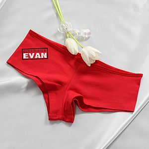 Personalized Ladies Red Boyshort Underwear   Sealed With A Kiss