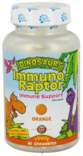 Kal   Dinosaurs Immuno Raptor Immune Support For Kids Orange   60 Chewable Tablets