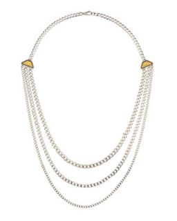 Curb Chain Three Strand Necklace