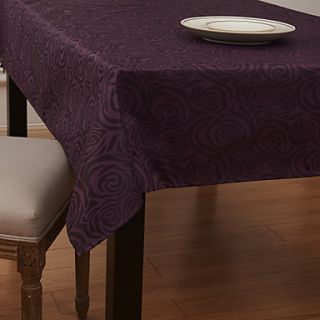 Country Style Rose Patter Purple Waterproof Polyester Table Cloth