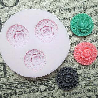 Three Holes Rose Flower Silicone Mold Fondant Molds Sugar Craft Tools Resin flowers Mould Molds For Cakes