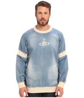 Vivienne Westwood MAN Anglomania Football Jersey Pullover Mens Long Sleeve Pullover (Blue)