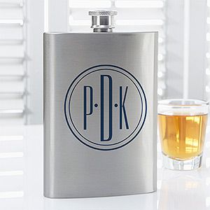 Personalized Drinking Flask   Distinguished Monogram