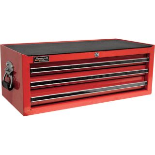 Homak Pro Series 27 Inch 3 Drawer Middle Chest   Red, 26 1/4 Inch W x 12 Inch D