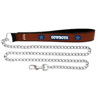 Dallas Cowboys Football Leather 3.5mm Chain Leash   L