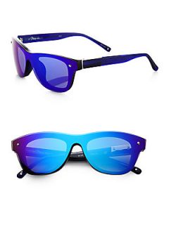3.1 Phillip Lim Striped Mirrored Sunglasses   Blue