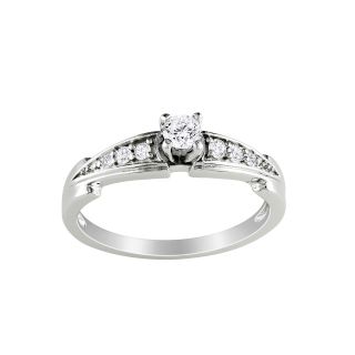 1/4 C.T. T.W. Diamond Engagement Ring Sterling Silver, White, Womens