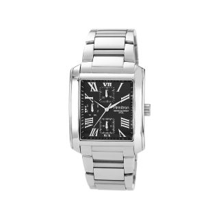 Armitron Mens Silver Tone Rectangular Multifunction Watch
