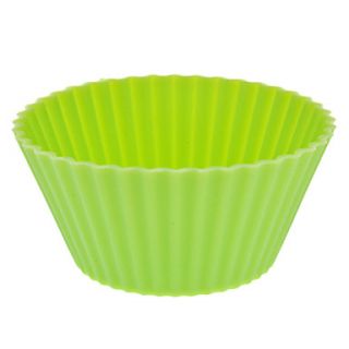 Rounded Colorful Silicone Cup Cake Mould (Random Color)