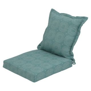 Threshold Outdoor Pillow Back Dining Cushion   Turquoise Circles