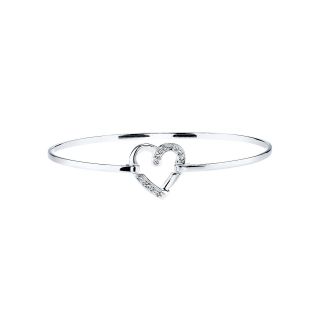 Bridge Jewelry Crystal Heart Bangle Bracelet