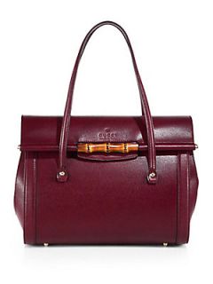 Gucci New Bullet Leather Top Handle Bag   Burgundy