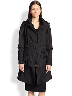 Donna Karan Quilted Two In One Techno Jacket   Black