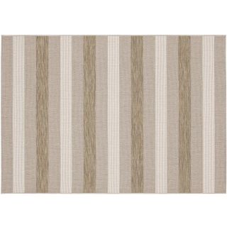 Waverly Striped Indoor/Outdoor Rectangular Rugs, Linen